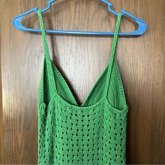 GREEN WITH ENVY CROCHET MIDI DRESS IN GREEN - Picture 4 of 10